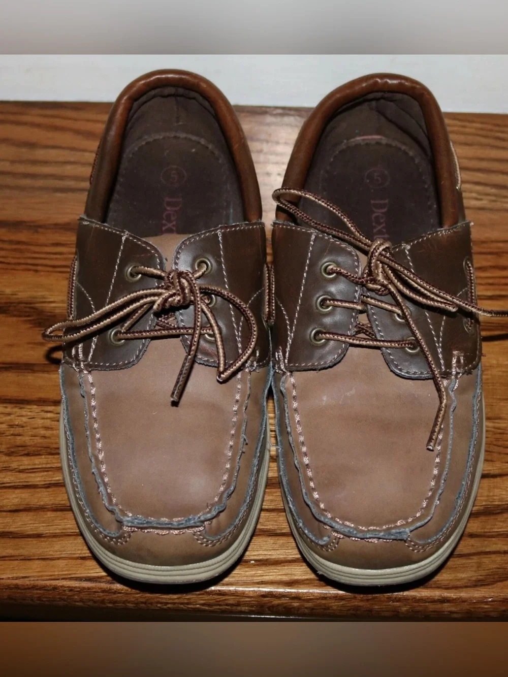 Youth Boys DEXTER Brown Lace Up Deck Boat Shoes - YOUTH Size 5M